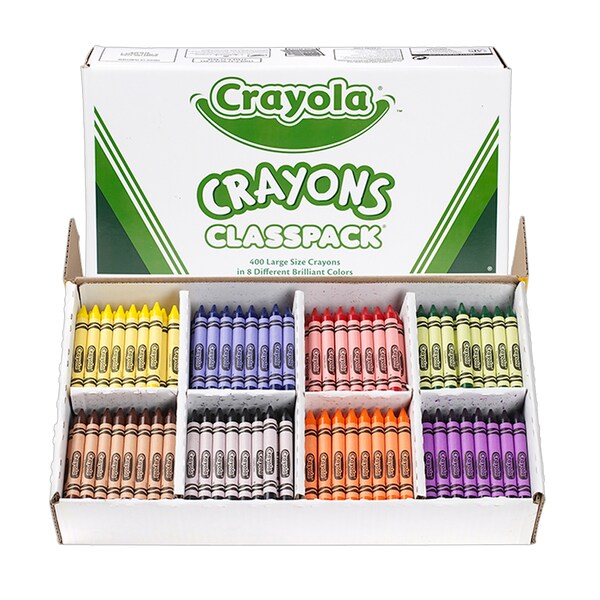 Crayola Crayon Classpack , Large Size, 8 Colors, PK400